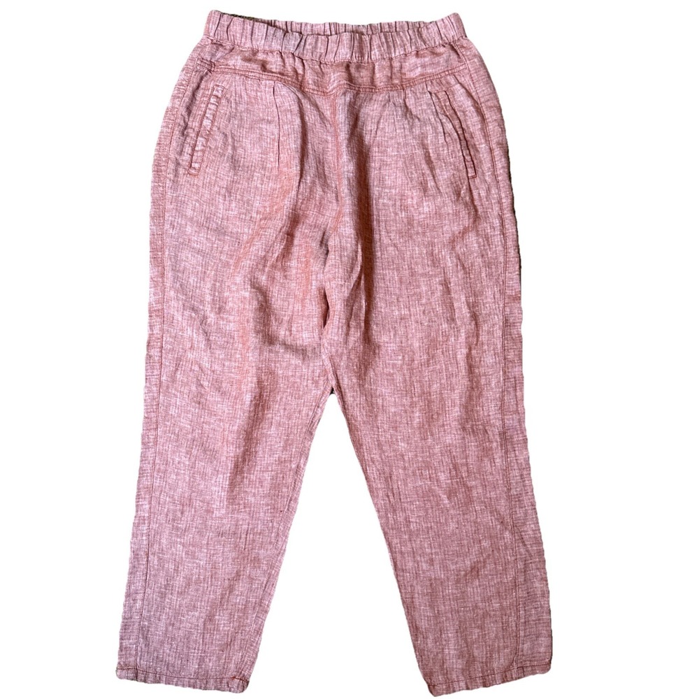 Hei Hei Anthropologie Women's M Rust 100% Linen Pants Pockets Boho Cropped Beach